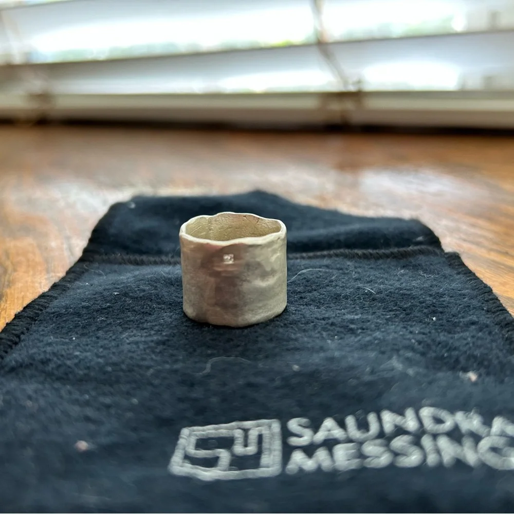 Saundra Messinger Sterling Silver w/Diamond Ring - Picture 2 of 7